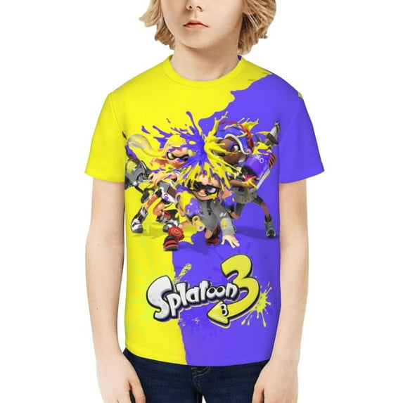 Splatoon 3 Kids T-Shirt 3d Printed Graphic T-Shirts Boys And Girls Short Sleeve Shirts For Youth Kids X-Small