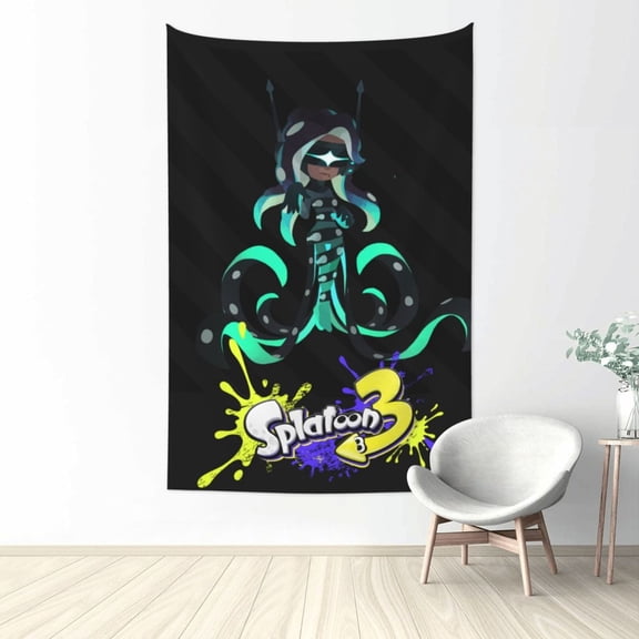 Splatoon 3 Tapestry Wall Hanging Home Decoration Wall Blanket Dormitory Living Room Bedroom Backdrop Poster( 60x40inch)