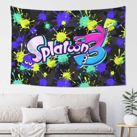 Splatoon 3 Tapestry Wall Hanging Home Decoration Wall Blanket Dormitory Living Room Bedroom Backdrop Poster( 60x40inch)
