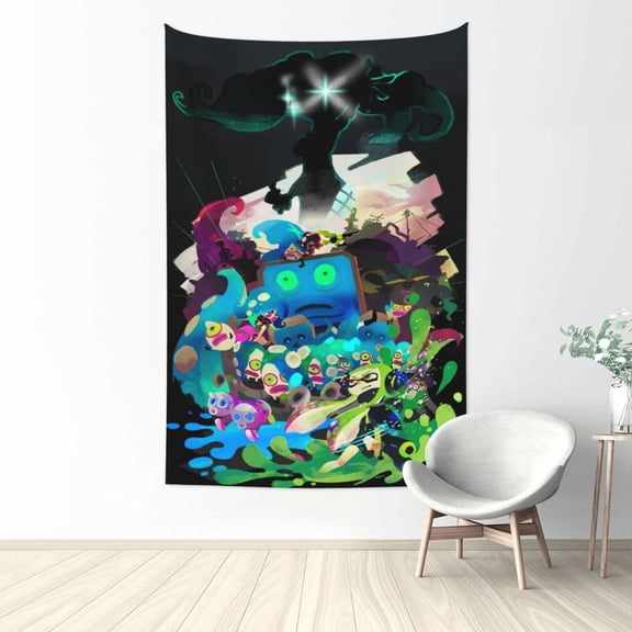 Splatoon 3 Tapestry Wall Hanging Home Decoration Wall Blanket Dormitory Living Room Bedroom Backdrop Poster( 60x40inch)