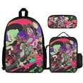 thumbnail image 1 of Splatoon 3Pcs Bookbag Sets Backpack with Lunch Bag And Pencil Case for Work Office Travel, 1 of 6