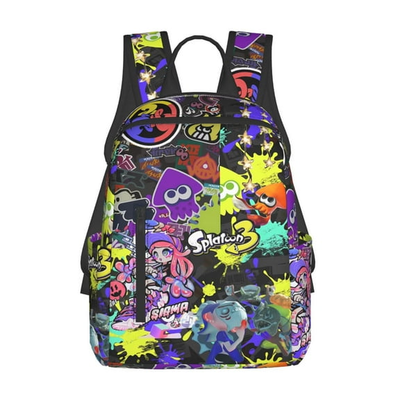Splatoon Backpack Lightweight Large Capacity Laptop Backpack Adjustable Backpack Unisex Travel Backpack