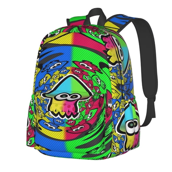 Splatoon Backpack Lightweight Large Capacity Laptop Backpack Adjustable Backpack Unisex Travel Backpack