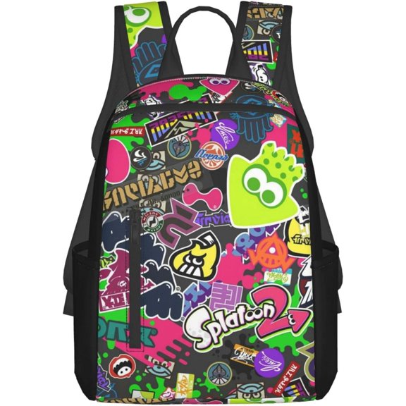 Splatoon Backpack Lightweight Large Capacity Laptop Backpack Adjustable Backpack Unisex Travel Backpack