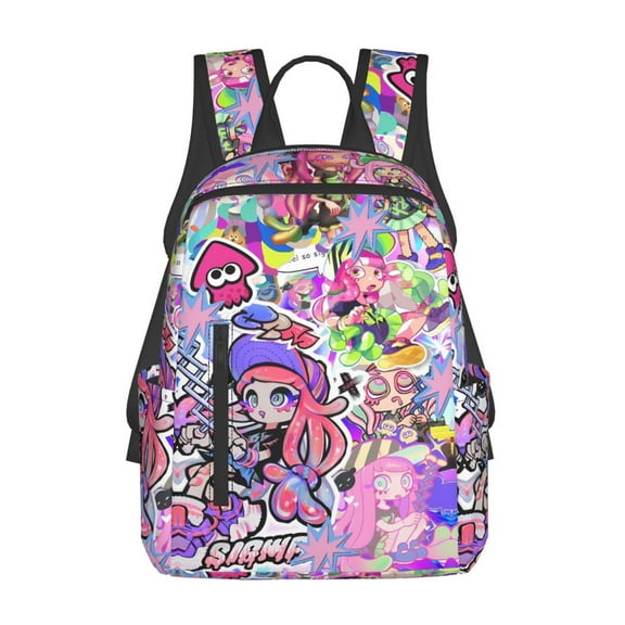 Splatoon Backpack Lightweight Large Capacity Laptop Backpack Adjustable Backpack Unisex Travel Backpack