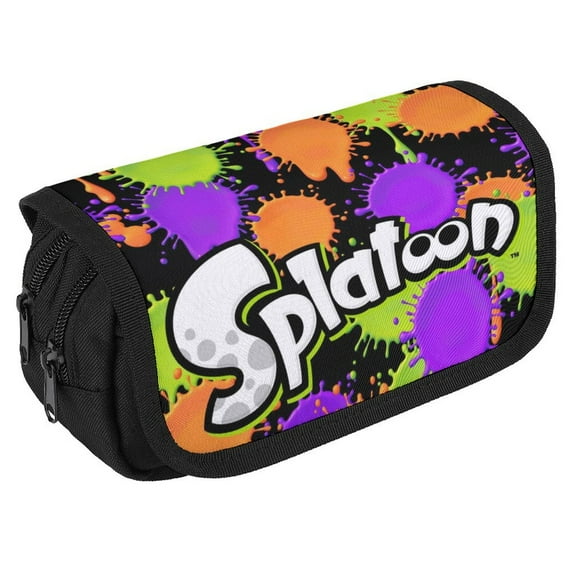 Splatoon Big Capacity Pencil Case, Large Storage Pencil Pouch Pen Case Bag with Zipper, Pencil Case for Office Supplies