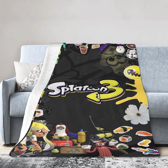 Splatoon Blanket Soft Cozy Flannel Warm Throw Blanket Unique Gifts Room Decor Blanket 40"x30"