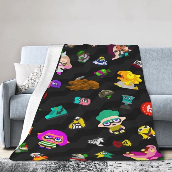 Splatoon Blanket Warm Throw Blanket Unique Gifts Room Decor Blanket Soft Cozy Flannel Blanket 40"x30"