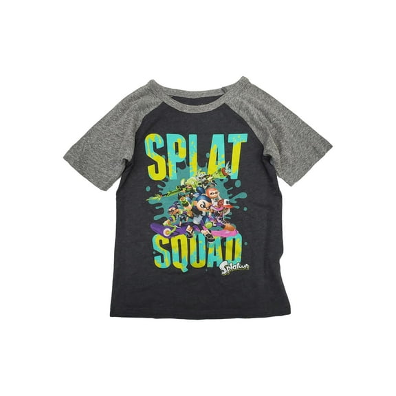 Splatoon Boys Gray Short Sleeve Splat Squad Gamer Tee Shirt T-Shirt 6