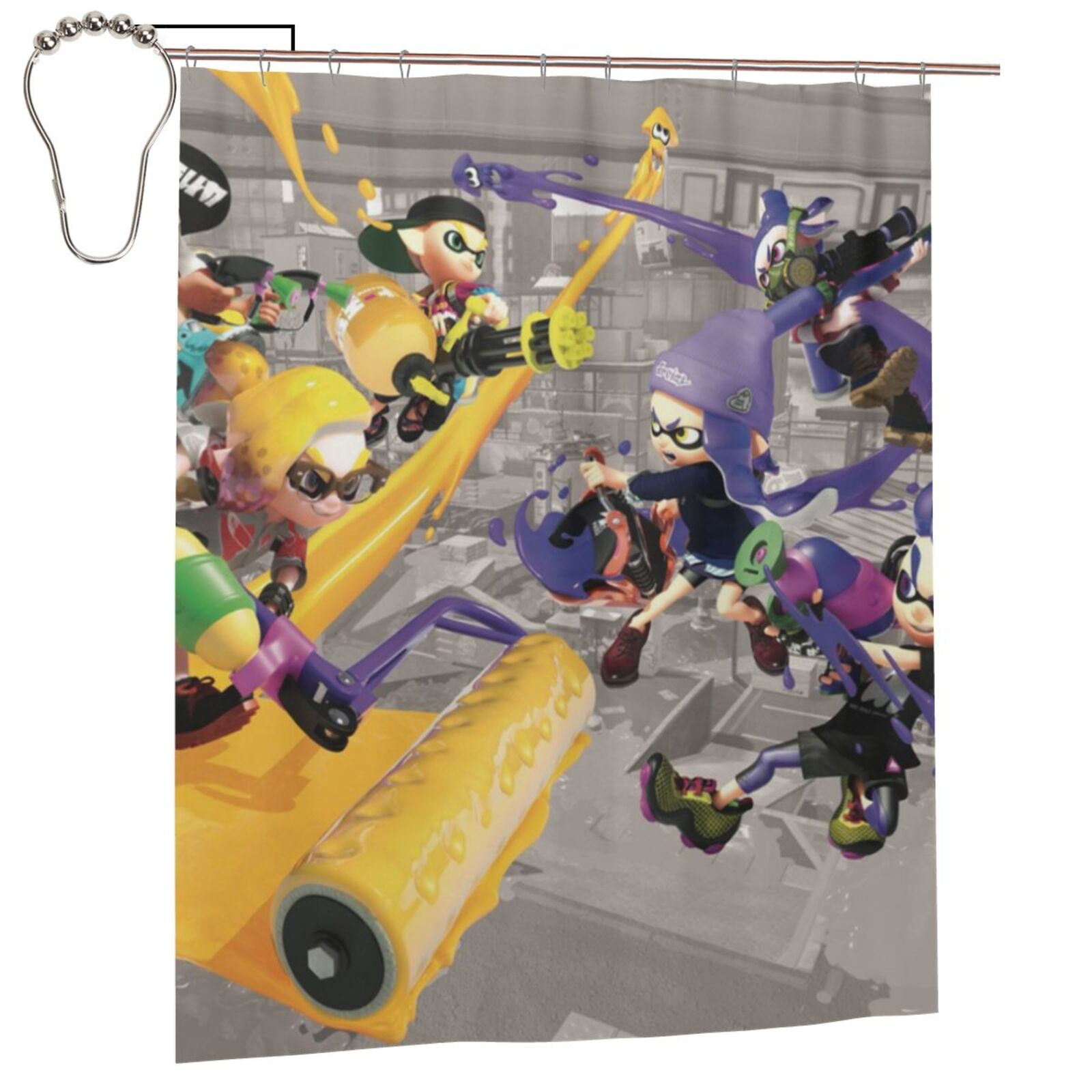 Splatoon Game Shower Curtain Bathroom Decoration Waterproof Polyester