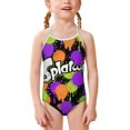 thumbnail image 1 of Splatoon Girls Swimsuits One Piece Bathing Suit Cute Toddler Kids Pool Beach Swimwear Quick Dry 3-8 Years, 1 of 6