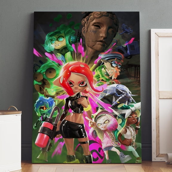 Splatoon Inkling Game Art Decor V1, Unframed Canvas