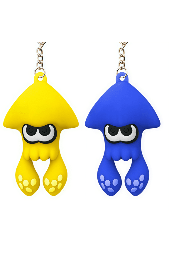 Splatoon Keychains Ring Key Chain Gifts for Boys Girls Fan Charms Keyring Anime Kawaii