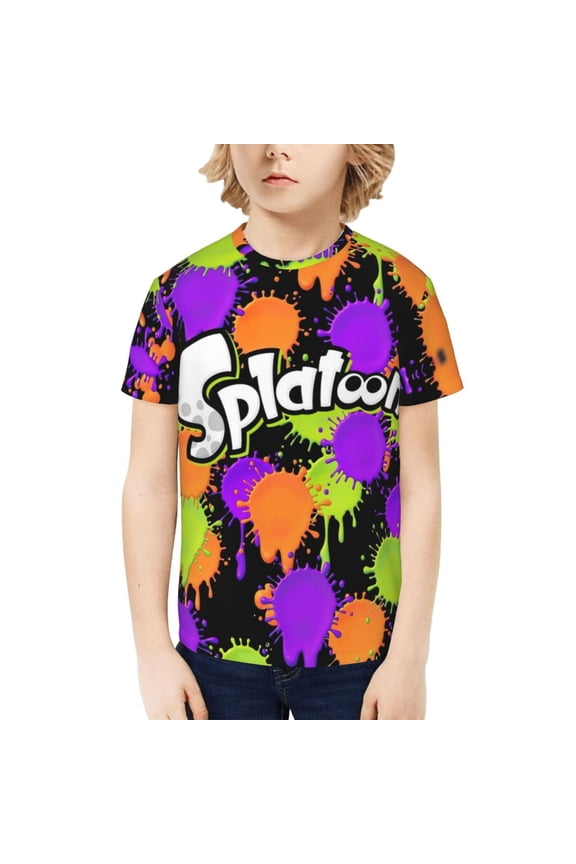 Splatoon Kids T-Shirt 3d Printed Graphic T-Shirts Boys And Girls Short Sleeve Shirts For Youth Kids Small