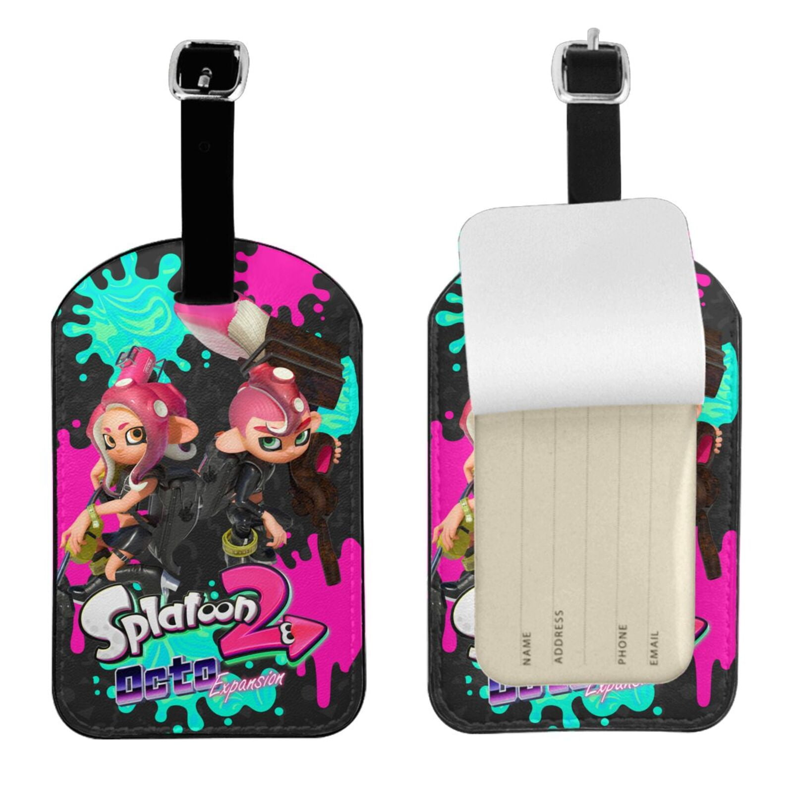 Splatoon Luggage Tag Pu Leather Suitcase Tags Identifiers Name Id ...