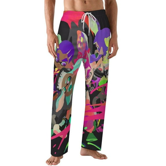 Splatoon Men Pajama Pants Bottoms Lounge Pants Elastic Waist Loose Soft Sleepwear PJ Bottoms Trousers