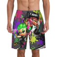 thumbnail image 1 of Splatoon Men's Swim Trunks Quick Dry Beach Board Shorts with Pockets Mesh Lining Bathing Suits, 1 of 7