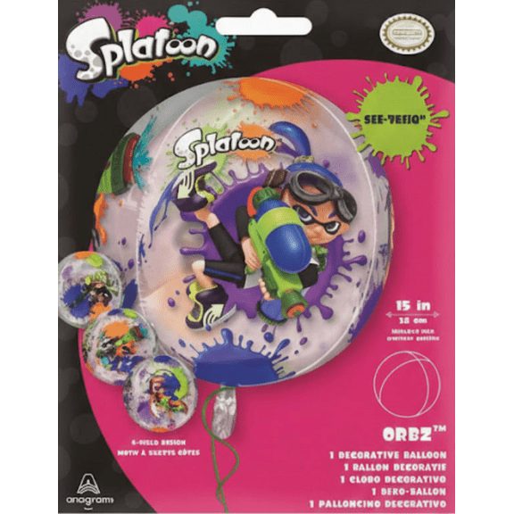 Splatoon ORBZ 15 Round Foil Balloon 4-Sided Nintendo Party Decoration
