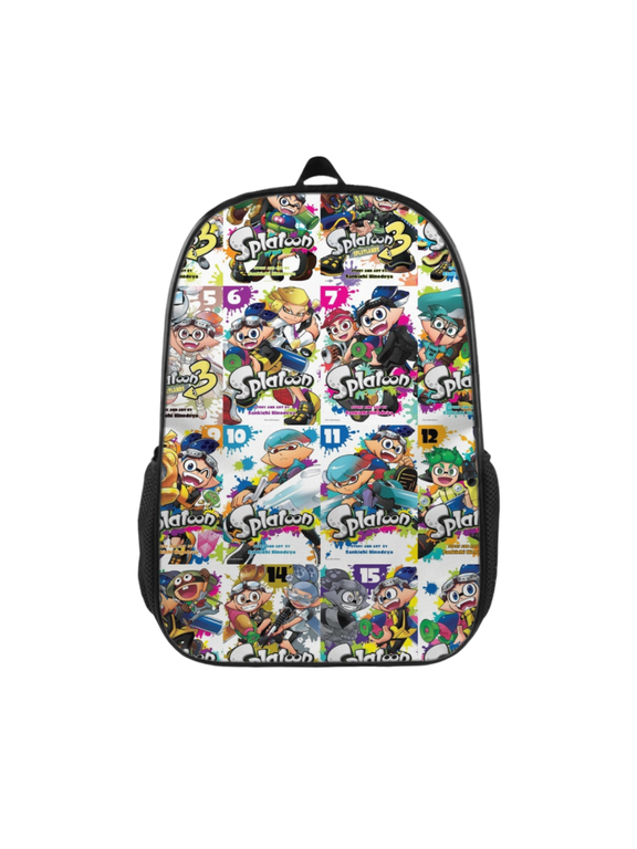 Splatoon Printed Backpack FSMYJJZY Polyester Backpack with Side Pockets, Adjustable Padded Straps for School and Travel