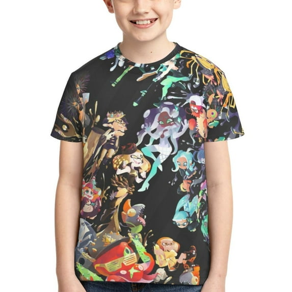 Splatoon T Shirts 3D Printed Short Sleeve Tee Shirt for Boys Girls
