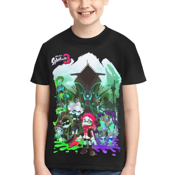 Splatoon T Shirts 3D Printed Short Sleeve Tee Shirt for Boys Girls