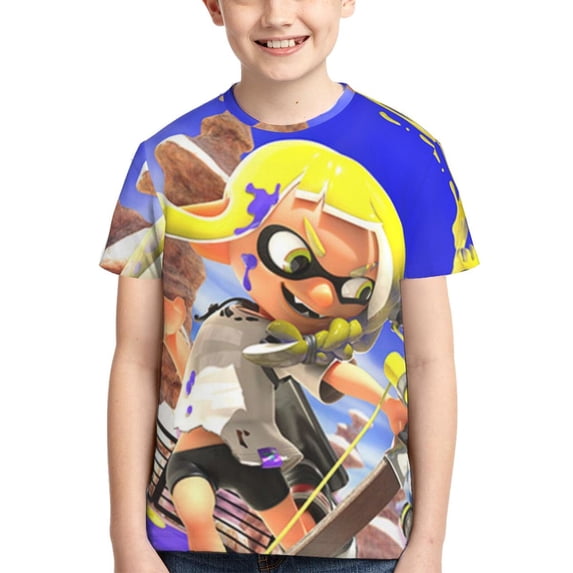 Splatoon T Shirts 3D Printed Short Sleeve Tee Shirt for Boys Girls