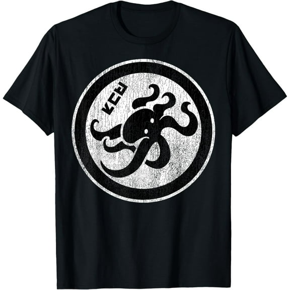 Splatoon T-shirt Splatoon Octopus Circle Kanji Distressed Logo T-Shirt