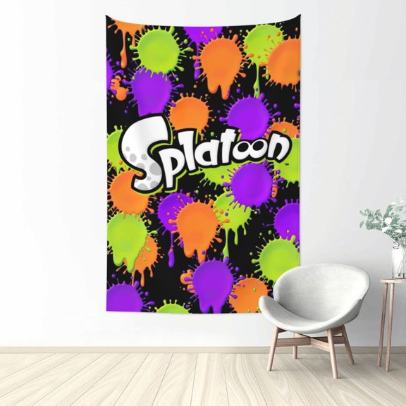 Splatoon Tapestry Wall Hanging Home Decoration Wall Blanket Dormitory Living Room Bedroom Backdrop Poster( 60x40inch)