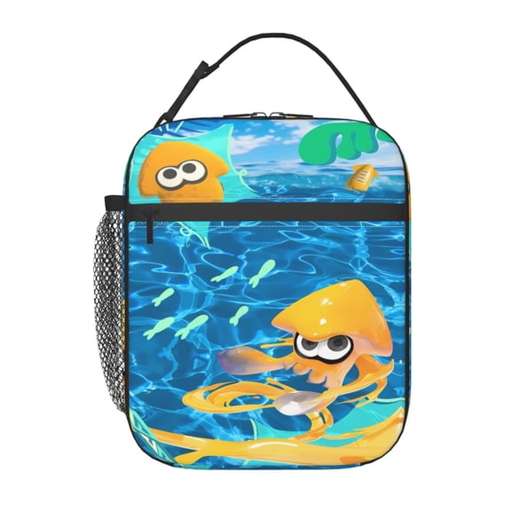 Splatoon lunch bag Reusable Lunch Tote Bag Zipper Closure Insulated Thermal Cooler Container Bag for Man Women Work Picnic Travel Beach Fishing