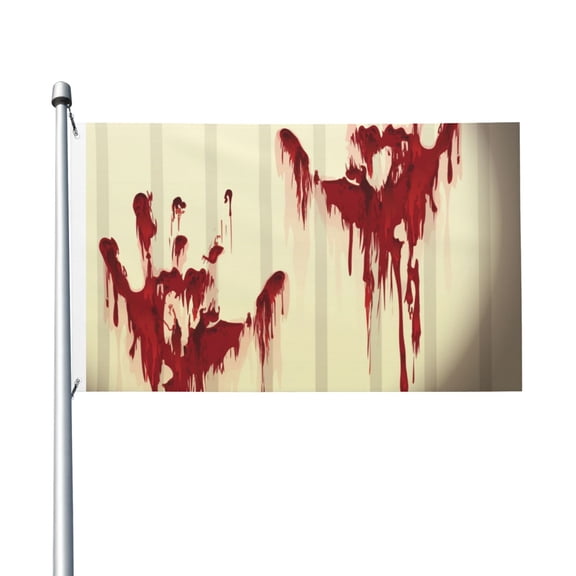 Splatter Bloody Hand Prints Flag 3X5 Ft Garden Yard House Flags Banner Sign Outdoor Indoor Party Home Garden Decoration