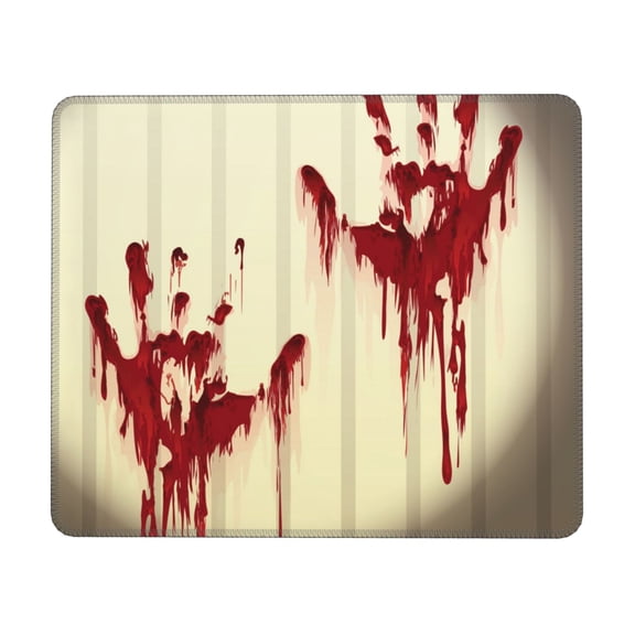 Splatter Bloody Hand Prints Mouse Pad Non-Slip Rubber Gaming Mousepad Rectangle for Computers Laptop 8.3 x 10.3 in