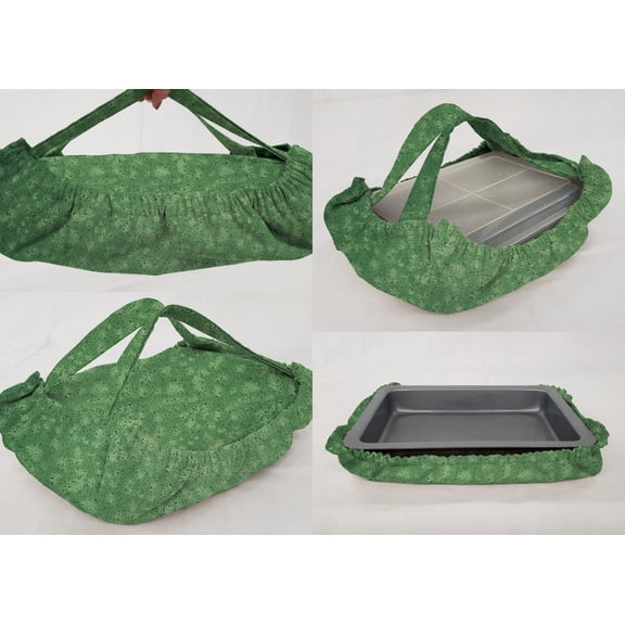 Splatter Casserole Baking Pan or Pie Plate Cozy and Carrier by Penny's Needful Things (Large Casserole Carrier) (Hunter Green)