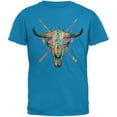 thumbnail image 1 of Splatter Cow Skull Sapphire Blue Adult T-Shirt - 2X-Large, 1 of 1