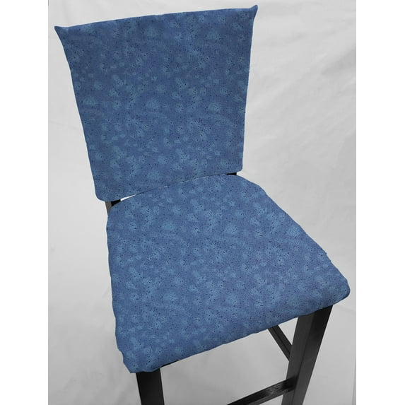 Splatter Dining Room Chair Back Covers or Seat Covers by Penny's Needful Things (Both Chair Back & Seat Cover) (16 W x 15 H CHAIR BACK) (Dark Blue)