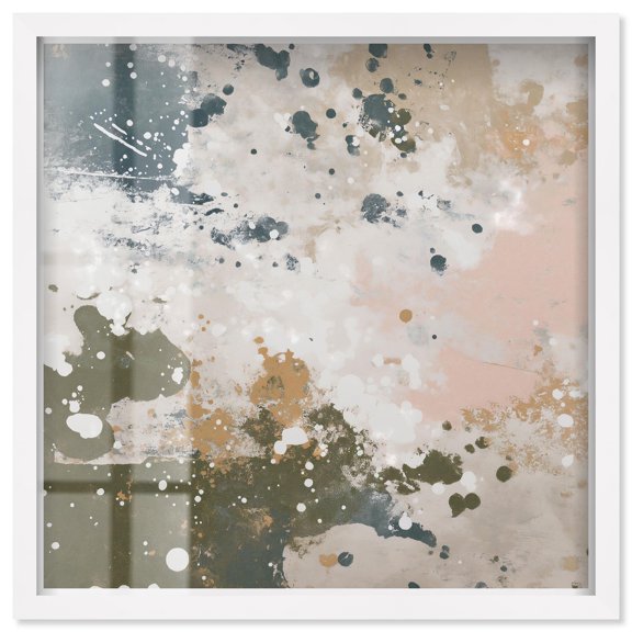 Splatter Effect I Shadowbox Print Abstract Wall Art by Art Remedy, White Frame, 12 x 12