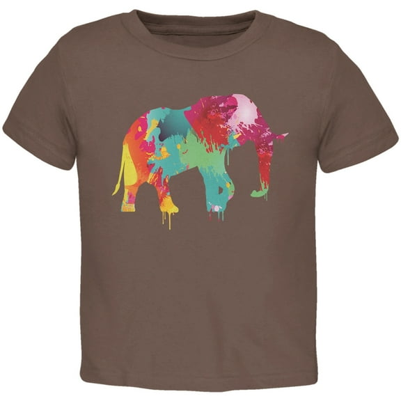 Splatter Elephant Brown Toddler T-Shirt - 4T
