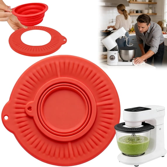 Splatter Guard for Mixer - Mixing Head Splash Protector - Kitchen Mixer Splatter - for Home Kitchen Restaurant Catering Baking Cooking Dough Flour,9.21inch Diameter,1PC (Red)