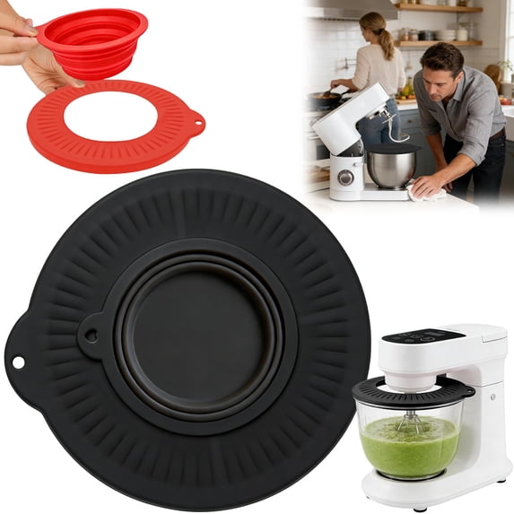 Splatter Guard for Mixer - Mixing Head Splash Protector - Kitchen Mixer Splatter - for Home Kitchen Restaurant Catering Baking Cooking Dough Flour,9.21inch Diameter,1PC (Black)