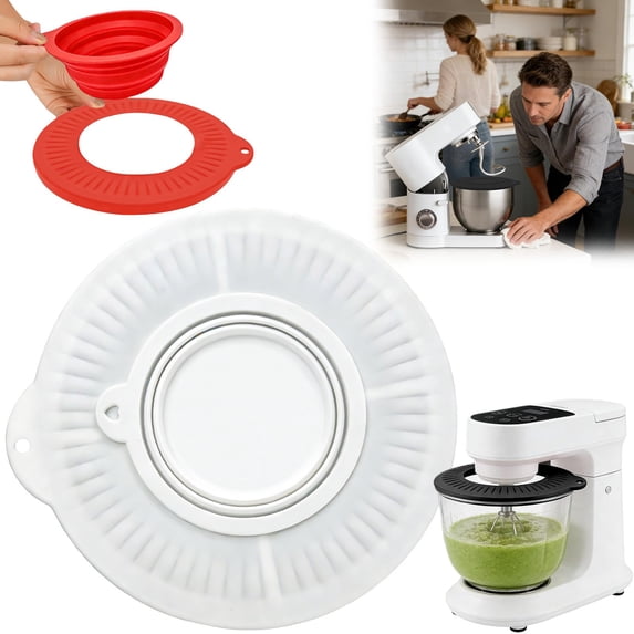 Splatter Guard for Mixer - Mixing Head Splash Protector - Kitchen Mixer Splatter - for Home Kitchen Restaurant Catering Baking Cooking Dough Flour,9.21inch Diameter,1PC (White)