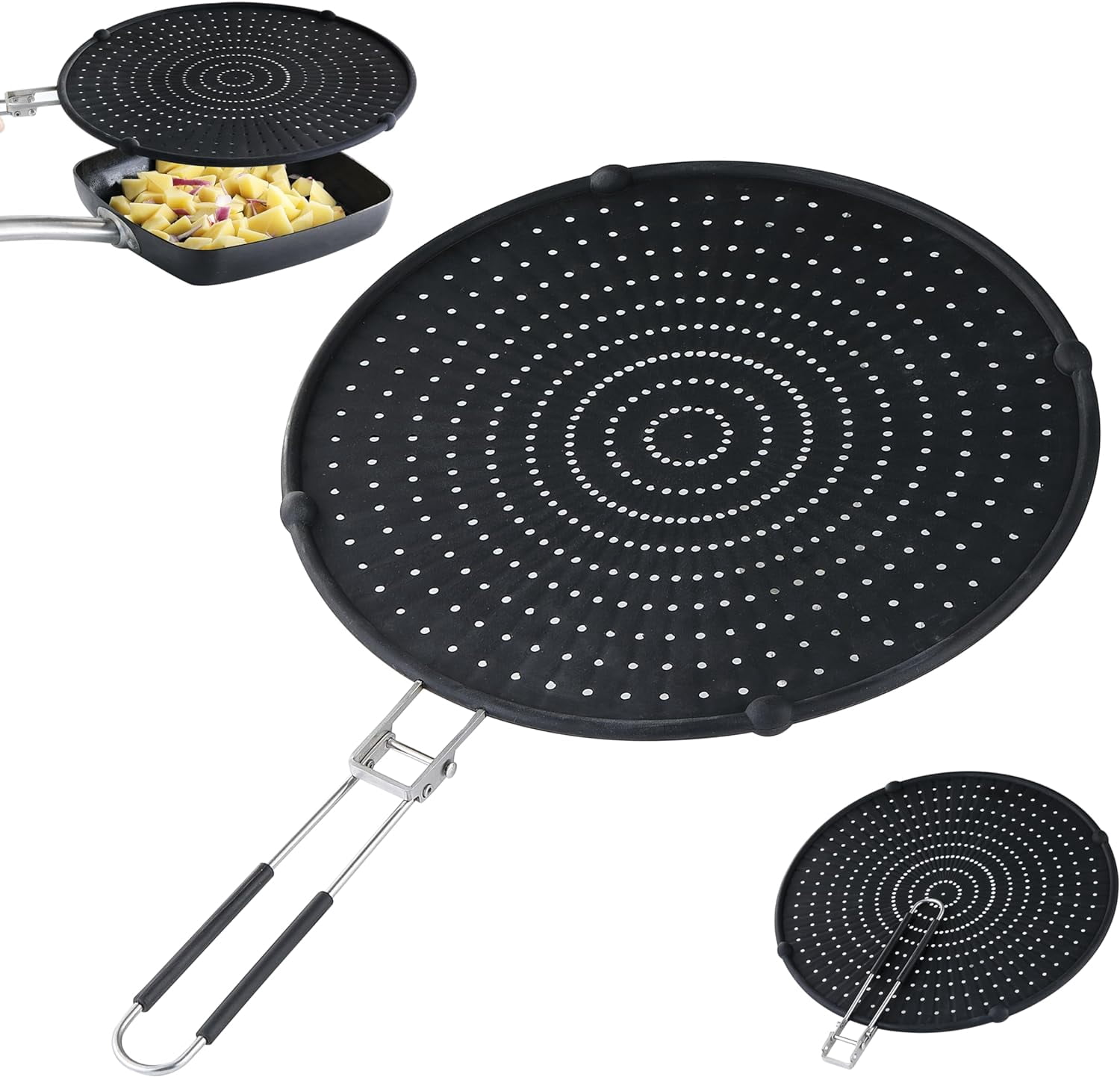 Splatter Guards for Frying, 13 Inch Silicone Grease Splatter Guard ...