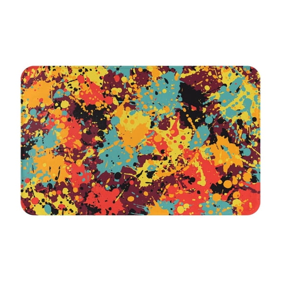 Splatter Ink Paint Grunge Splash Front Door Mat Doormat Non Slip Bath Mats 20x31.5 Inch Bathroom Rug Entryway Carpet