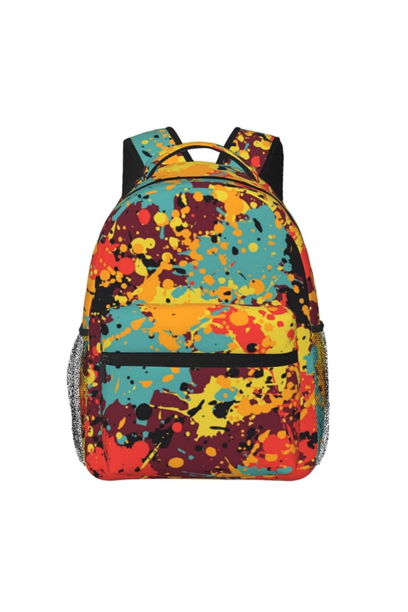 Splatter Ink Paint Grunge Splash Laptop Backpack Travel Rucksack for Teens Adults, Fits 15-inch Notebook