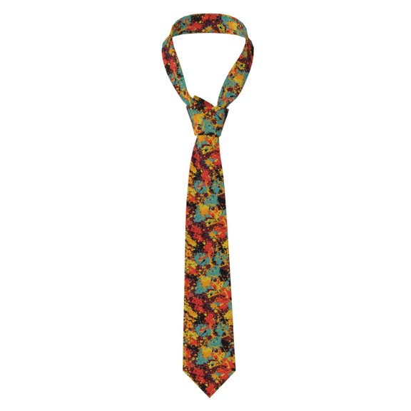 Splatter Ink Paint Grunge Splash Men's Formal Necktie Business Suit Accessory Ties for Weddings Banquets Office Gift