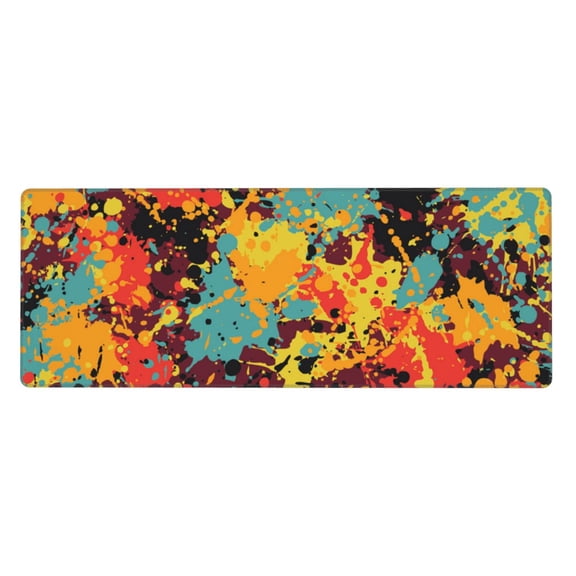 Splatter Ink Paint Grunge Splash Mouse Pad Extended Large Gaming Mousepad Non-Slip Rubber Big Keyboard Desk Mat 31.5 X 11.8 Inch