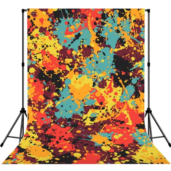 Splatter Ink Paint Grunge Splash Photography Backdrop 5x7Ft Background for Photo Studio Video Recording Birthday Party Wedding Home Decor