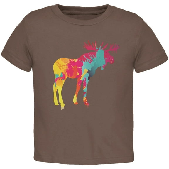 Splatter Moose Brown Toddler T-Shirt - 4T