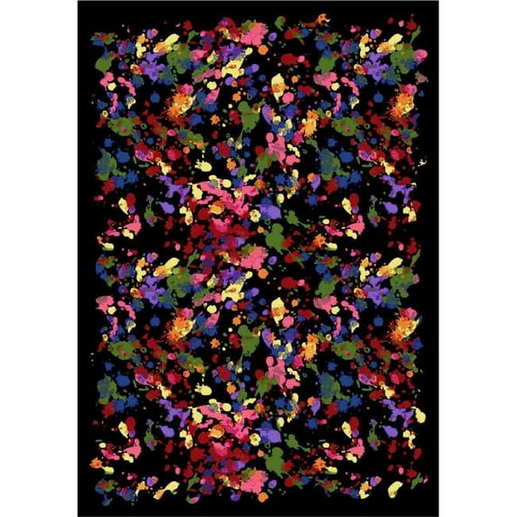 Splatter Paint 5 ft.4 in. x 7 ft.8 in. WearOn Nylon Machine Tufted- Cut Pile Whimsy Rug