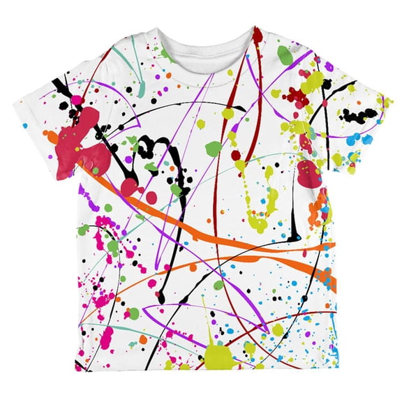 Splatter Paint White All Over Toddler T Shirt Multi 4T