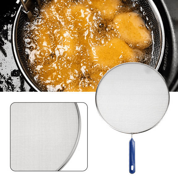 Splatter Screen for Frying Pan,8 Inch Stainless Steel Grease Splatter Guard,Cover Oil Splash when Sizzling Bacon,Stainless Steel Splatter Cover by Coconut Ok