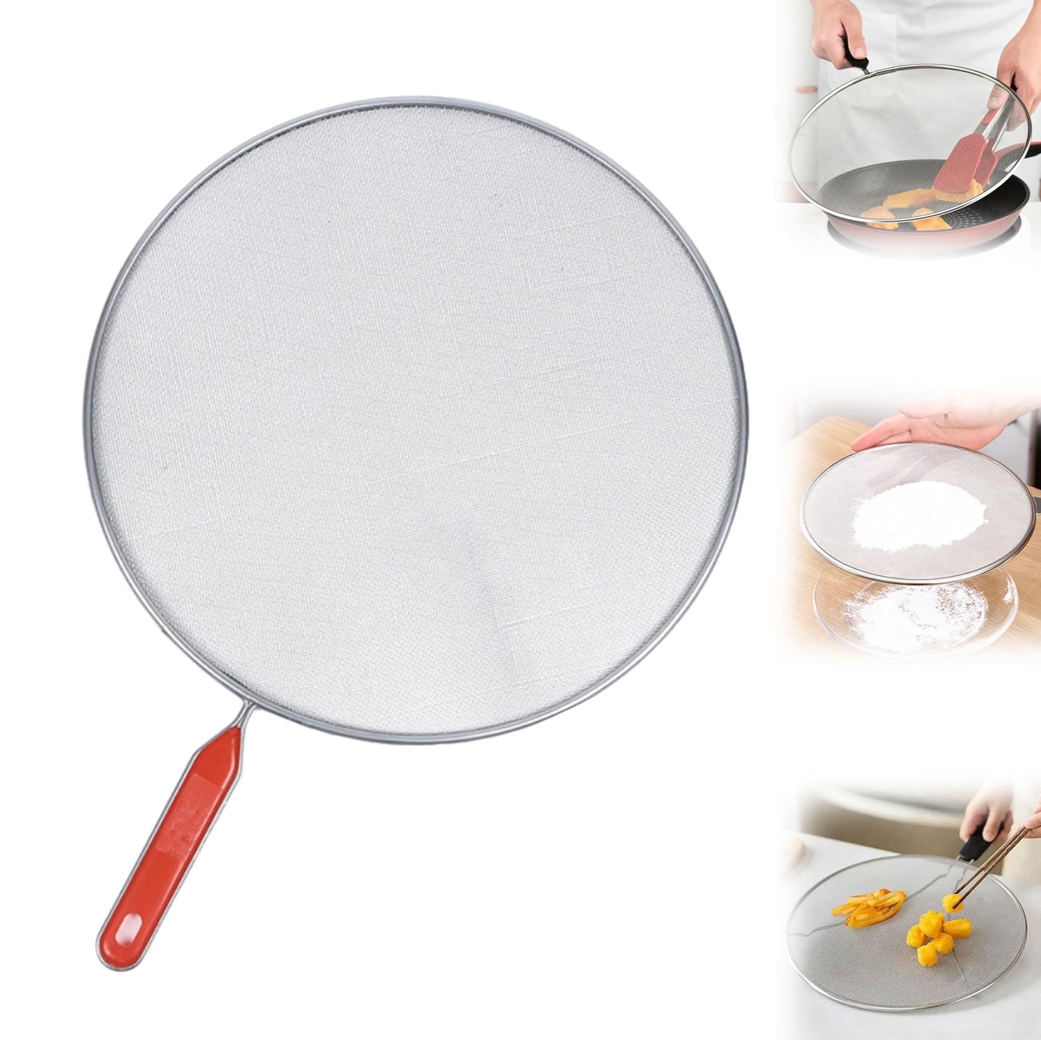 Splatter Screen for Frying Pan, Fine Mesh Oil Guard, Stainless Steel ...